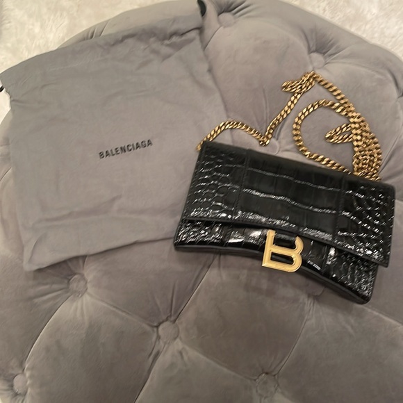 Balenciaga wallet on chain black croc - Picture 5 of 10
